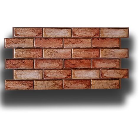 pacchi da 10 o 20 Pannelli 3D Rivestimento a parete in PVC effetto MATTONI COTTO 96x48cm Realistici, isolanti-Pacco da 20 pannelli 96x48cm