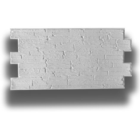 pacchi da 10 o 20 Pannelli 3D Rivestimento a parete in PVC effetto PIETRA BIANCA 96x48cm Realistici, isolanti-Pacco da 10 pannelli 96x48cm