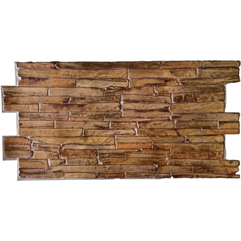 Pannelli 3D Rivestimento a parete in PVC effetto PIETRA BROWN 96x48cm Realistici, isolanti, idrorepellenti.