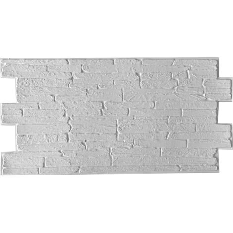 Pannelli 3D Rivestimento a parete in PVC effetto PIETRA BIANCA 96x48cm Realistici, isolanti, idrorepellenti.