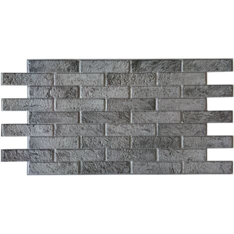 Pannelli 3D Rivestimento a parete in PVC effetto MATTONI GRIGI USURATI 96x48cm Realistici, isolanti, idrorepellenti.