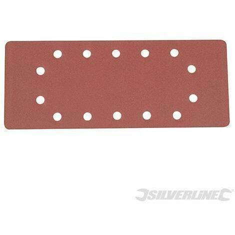 Silverline 10 fogli di levigatura a fissaggio strappo perforati 115 x 230 mm Grana 60