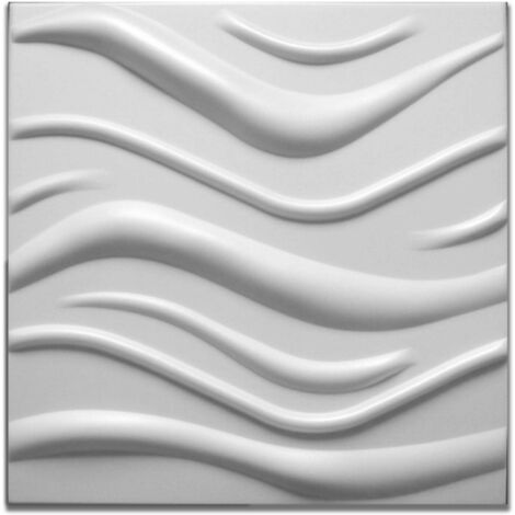 10/20mq di Pannelli in XPS (polistirene compatto) 3D a soffitto o Parete 50x50x2cm Bianchi 4 modelli-10mq di Onde