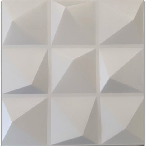 10/20mq di Pannelli in XPS (polistirene compatto) 3D a soffitto o Parete 50x50x2cm Bianchi 4 modelli-20mq di piramidi