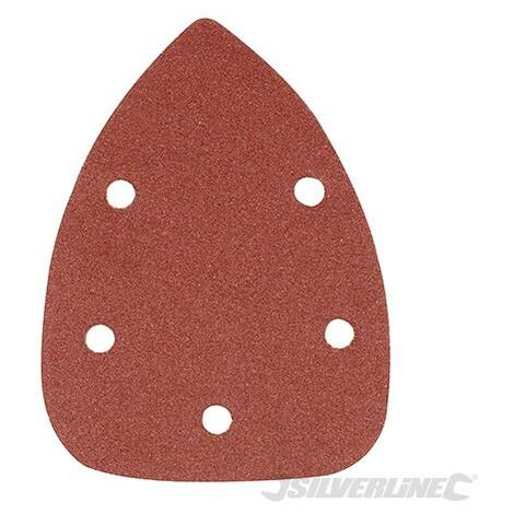 Silverline 10 fogli per levigatura a dettaglio a fissaggio strappo 140 mm 80 Grana