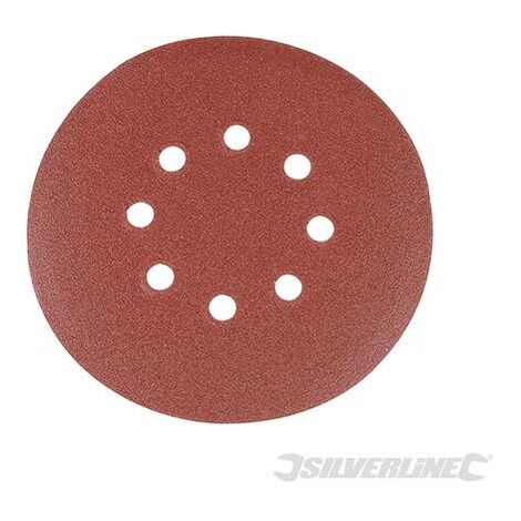 Silverline Dischi perforati a fissaggio strappo 150 mm 10pz Grana 120