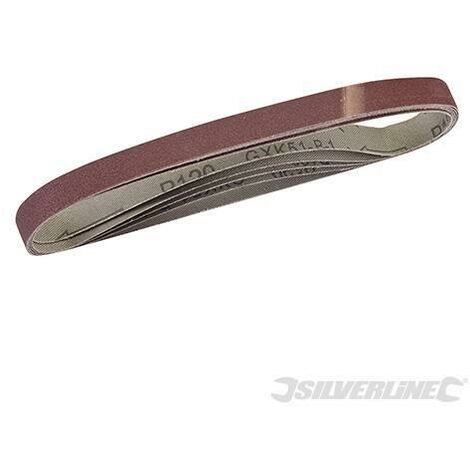 Nastri abrasivi per levigatrice silverline 5 pezzi 13x457mm Grana 40-60-80-120-40, 60, 2 x 80, 120G