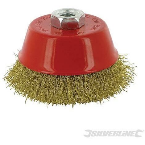 Spazzola a tazza con fili ondulati in ottone alta resistenza ideale per smerigliatrici Offerta-100 mm
