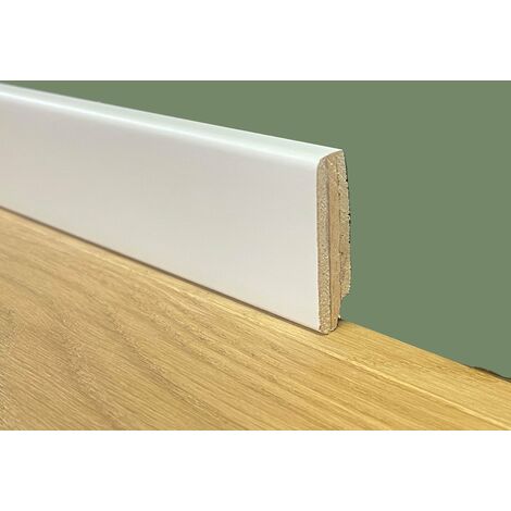 BATTISCOPA Squadrato BASSO laccato bianco su multistrato di legno 40X10 (prezzo al ML) (prezzo al metro)