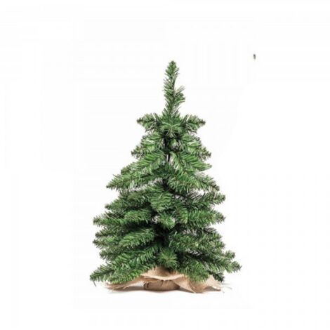 Albero di Natale Pinetto Pino 60 cm – Folto con 67 rami – Base in juta naturale – Per scrivanie e piccoli ambienti – Xone (1/10)