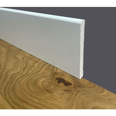 BATTISCOPA ZOCCOLINO BC 100x10mm in FIBRA DI LEGNO COMPATTA BIANCO (ottima complanarità mostrine) - prezzo al metro lineare