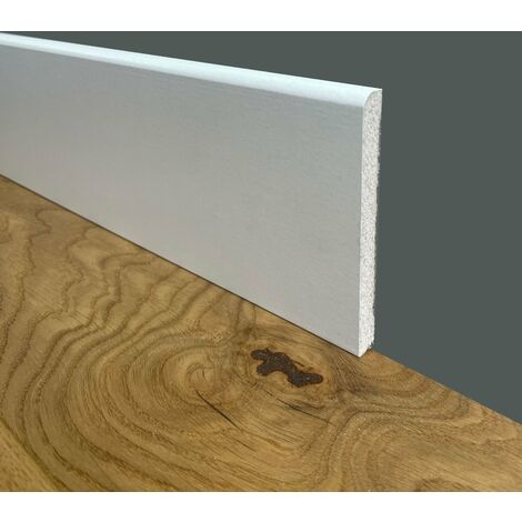 bancale da 96 metri lineari di BATTISCOPA ZOCCOLINO BC 100x10mm in FIBRA DI LEGNO COMPATTA BIANCO
