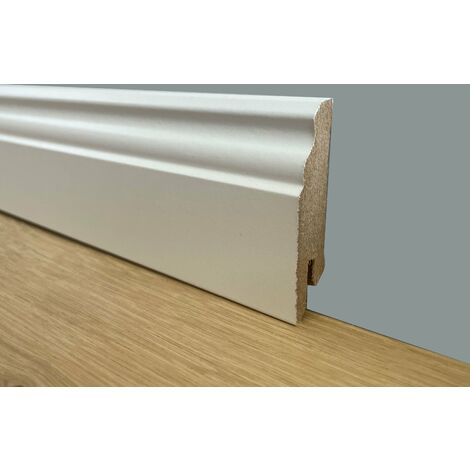 Battiscopa Firenze In Fibra Di Legno - 120x12mm Bianco, Barre Da 2.4ml, Prezzo Al Metro - Foto 5