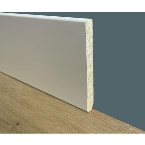 Battiscopa - zoccolini in Legno Massello alto squadrato - 120x13mm  Laccato Bianco