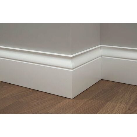 BATTISCOPA HELIZABETH 120X13 laccato bianco legno MASSICCIO/MASSELLO Zoccolino (prezzo al metro lineare)