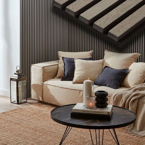 Pannello Acustico Feltro e fibra di legno Lamelli millerighe ROVERE GRIGIO 120x34x1,5