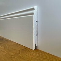 Battiscopa PREMIUM in legno MASSELLO mod.DUCALE 120x15 laccato bianco liscio (prezzo al metro)