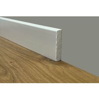 100 metri lineari di Battiscopa PREMIUM in legno MASSELLO quadro 43x9mm laccato bianco liscio