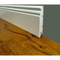 Battiscopa PREMIUM in legno MASSELLO mod.DUCALE 91x15 laccato bianco liscio (prezzo al metro)