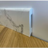 Battiscopa BC Lucido MARMO CARRARA 85x14mm in POLIMERI - Polistrutturato (prezzo al metro)