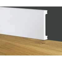 84ml bancale di Battiscopa SQUADRATO BIANCO Passacavo 100x13x2000mm in POLIMERI