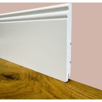 100ml di Battiscopa PREMIUM in legno MASSELLO mod.DUCALE 144x15 laccato bianco liscio