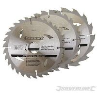 Lame per sega circolare in TCT 16, 24, 30 denti 3 p.zi pe legno silverline-135 x 12,7 - 10 mm
