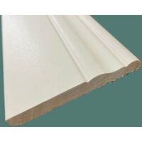 barra da 2 metri lineari di BATTISCOPA ducale 120x13 per Boiserie in legno MASSICCIO di Ayous laccato bianco