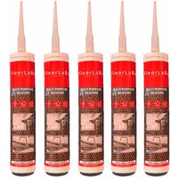 5 boccette da 280gr di Silicone Trasparente acetico universale multiuso antimuffa ad elasticità permanente