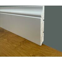 Battiscopa PREMIUM in legno MASSELLO mod.BAROCCO 120x16 mm laccato bianco liscio (prezzo al metro)
