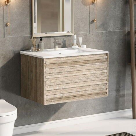 Petit meuble salle de bain wc zen en teck 40cm 31044 - Conforama