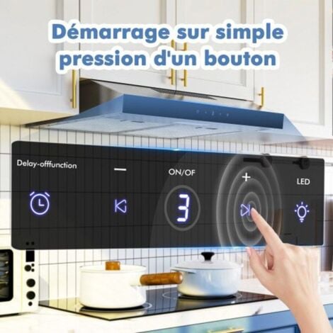 Hotte aspirante sous armoire FIREGAS 60cm - évacuation et recirculation - filtre CC130 - écran tactile