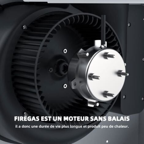FIREGAS Hotte aspirante 60cm,Moteur Brushless,Économie d'énergie,9 Vitesses,550 m³/h,Blanc,Classe énergétique A+