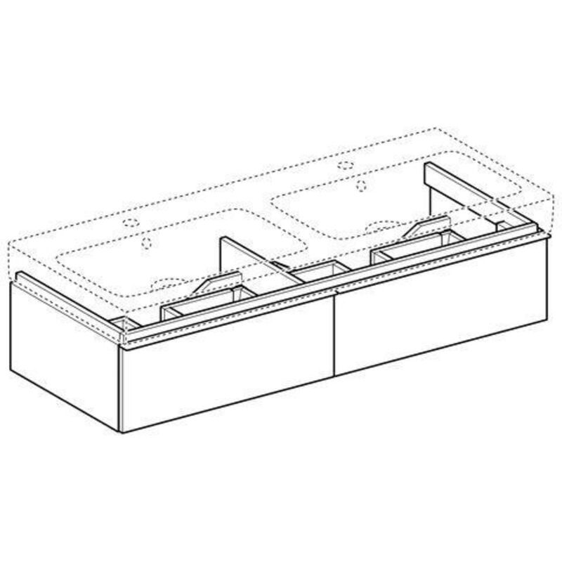 Geberit iCon - Doppelwaschtischunterschrank, 1190x240x477 mm 