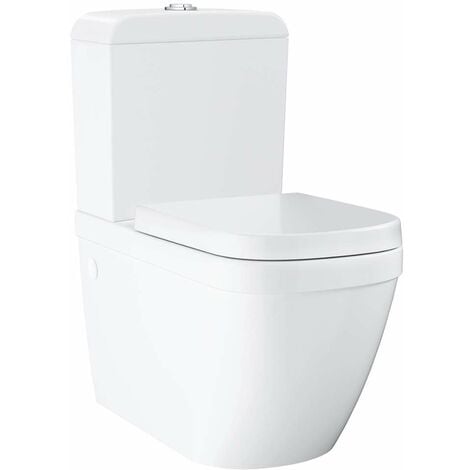 Grohe Euro Ceramic - Set - Stand-WC-Kombination mit Spülkasten + WC-Sitz SoftClose, Rimless, Alpinweiß 39462000