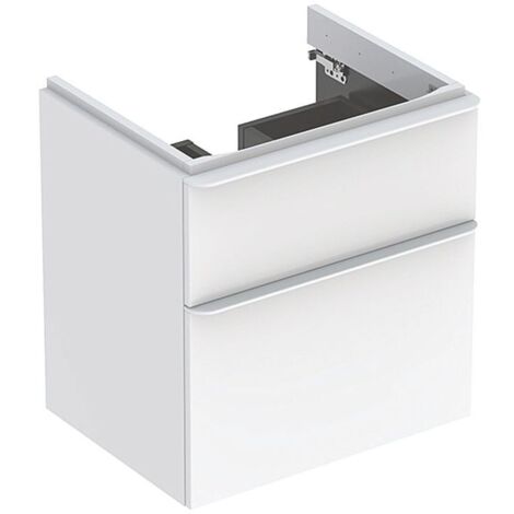 Geberit Smyle Square - Waschtischunterschrank, 58x47x62 cm, 2 Auszüge, weiß glänzend/weiß matt 500.352.00.1