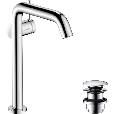 Hansgrohe Tecturis S - Waschtischarmatur mit Push-Open-Ablaufgarnitur, CoolStart, EcoSmart, Chrom 73370000