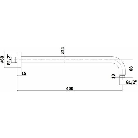Paffoni Stick - Duscharm, Länge 40 cm, Schwarz matt ZSOF034NO