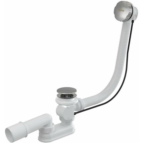 Ravak Ablaufgarnituren - Ab- und Überlaufgarnitur für Badewannen, Länge 570 mm, ClickClack, Chrom X01305