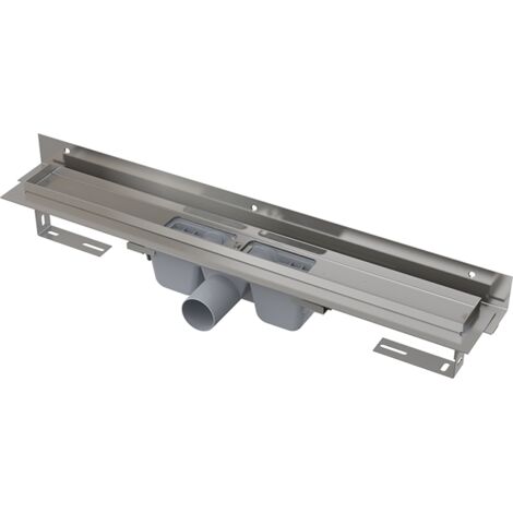 Alca Duschrinnen - Duschrinne Flexible 115 cm, mit verstellbarem Kragen zur Wand, Edelstahl APZ4-1150 (1/3)