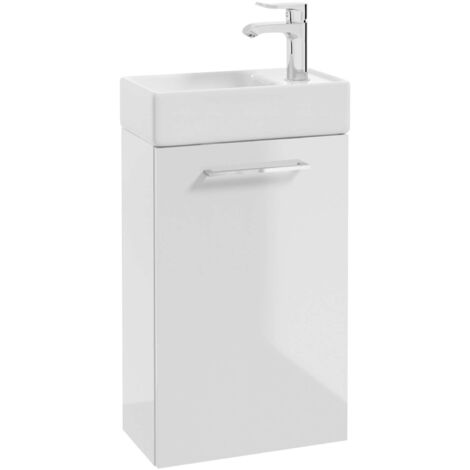 kielle Vega - Schrank mit Handwaschbecken, 40x68x22 cm, weiß glänzend 50018S40