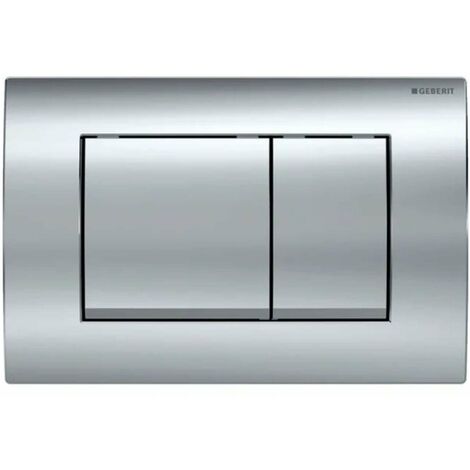 Geberit – Delta30 Betätigungsplatte 2 Tasten – Chrom glänzend – Pneumatische Auslösung – ABS Material – Quadratische Tasten (1/2)