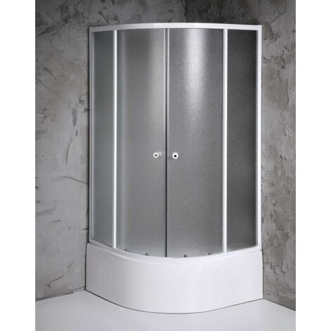 Aqualine Duschkabinen - Duschkabine Arlen 80x80 cm, weiß/BRICK-Glas BTR803 (1/4)
