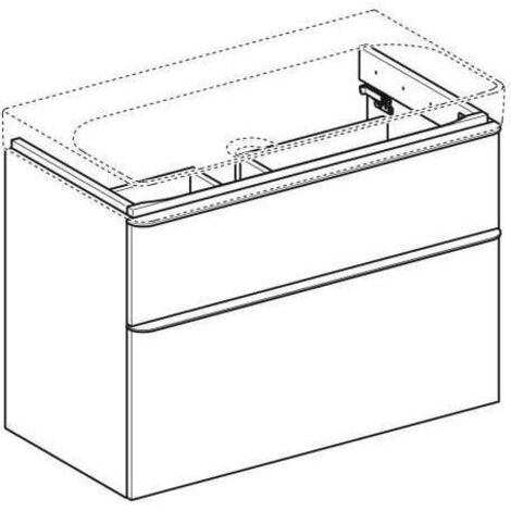 Geberit Smyle Square - Waschtischunterschrank, 88x47x62 cm, 2 Auszüge, weiß glänzend/weiß matt 500.354.00.1