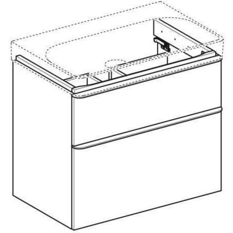 Geberit Smyle Square - Waschtischunterschrank, 73x47x62 cm, 2 Auszüge, sandgrau 500.353.JL.1 (1/5)