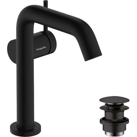 Hansgrohe Tecturis S - Waschtischarmatur mit Push-Open-Ablaufgarnitur, CoolStart, EcoSmart, schwarz matt 73340670