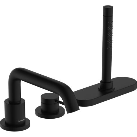 Hansgrohe Tecturis S - Badewannenarmatur für Wannenrand, 3-Loch-Montage, sBox, schwarz matt 73447670