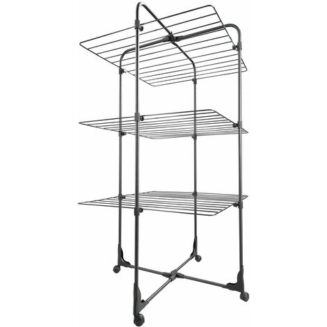 Leifheit – Wäscheständer Tower Classic 270 – 27 m Trockenfläche – klappbar – 3 Ebenen – für enge Räume – mit 4 Rollen (1/3)