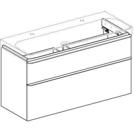 Geberit Smyle Square - Waschtischunterschrank, 118x47x62 cm, 2 Auszüge, lava 500.355.JK.1