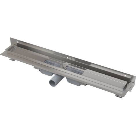 Alca Duschrinnen - Duschrinne Flexible Low 105 cm, mit verstellbarem Kragen zur Wand, Edelstahl APZ104-1050 (1/3)